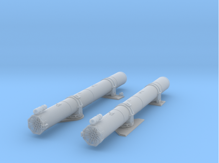 1/48 Forward Torpedo Tubes for PT Boats 3d printed Assembled tube rendering.
