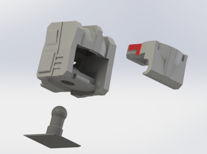 FOC Grimlock Head Kit 3d printed Pre-Assembly Model