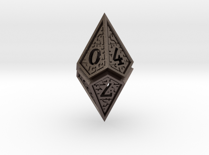 Hedron D10: Open (Hollow), balanced gaming die 3d printed 