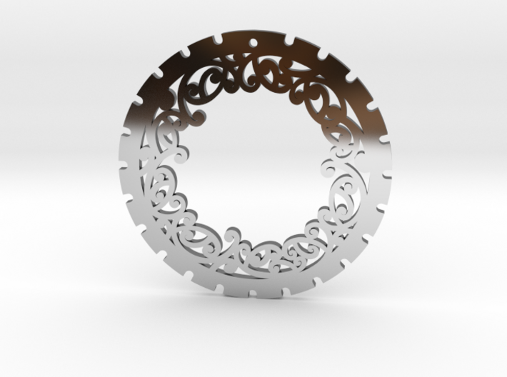 Simple 'Kowhaiwhai' Disc Earring ~ 33mm diameter 3d printed