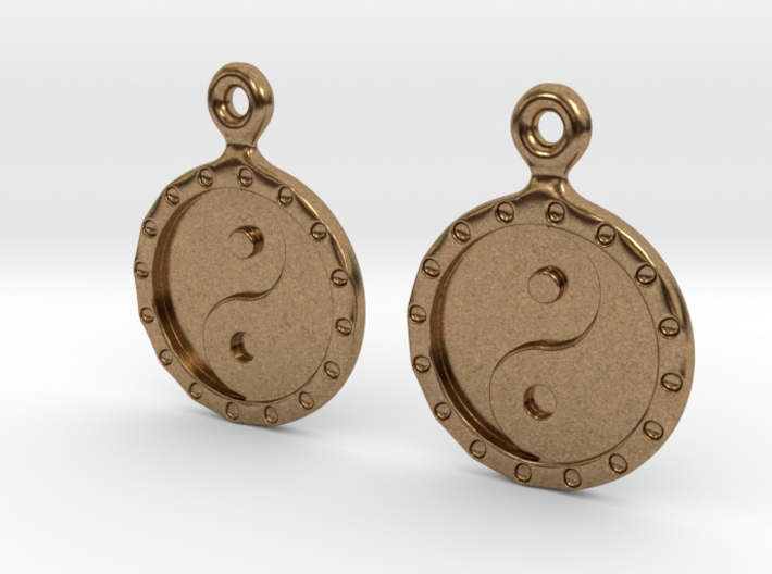 YinYang EarRings 1 - Pair - Metal 3d printed