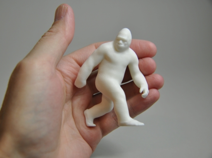 SASQUATCH 3d printed white strong flexible polished. 3 inches tall