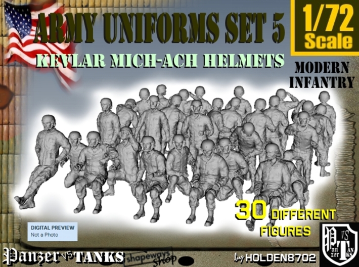 1-72 Army Modern Uniforms Set5 3d printed 