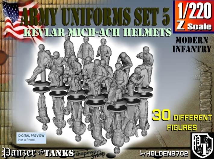 1-220 Army Modern Uniforms Set5 3d printed 