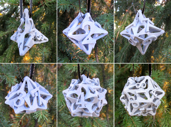 Pinwheel Dice Ornament Set 3d printed