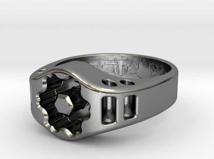 US12.5 Ring XIX: Tritium (Silver) 3d printed 