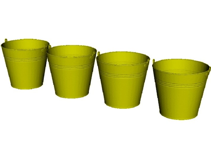1/15 scale WWII era galvanized buckets x 4 3d printed