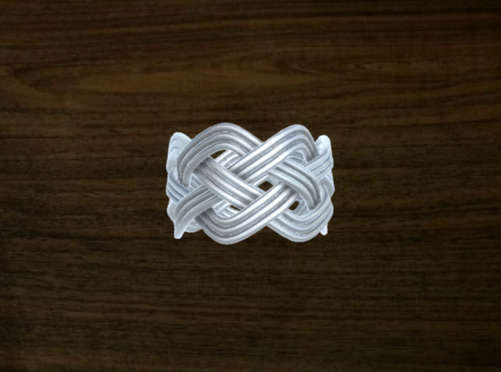 Turk's Head Knot Ring 4 Part X 7 Bight - Size 7 3d printed