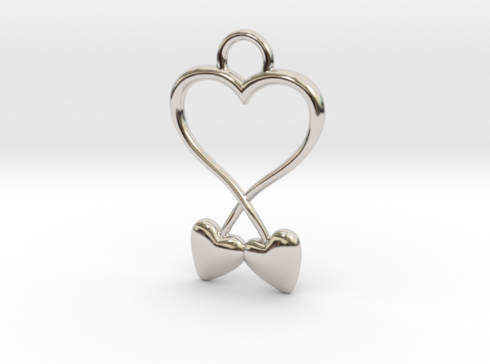 Two Hearts And One Heart 3d printed