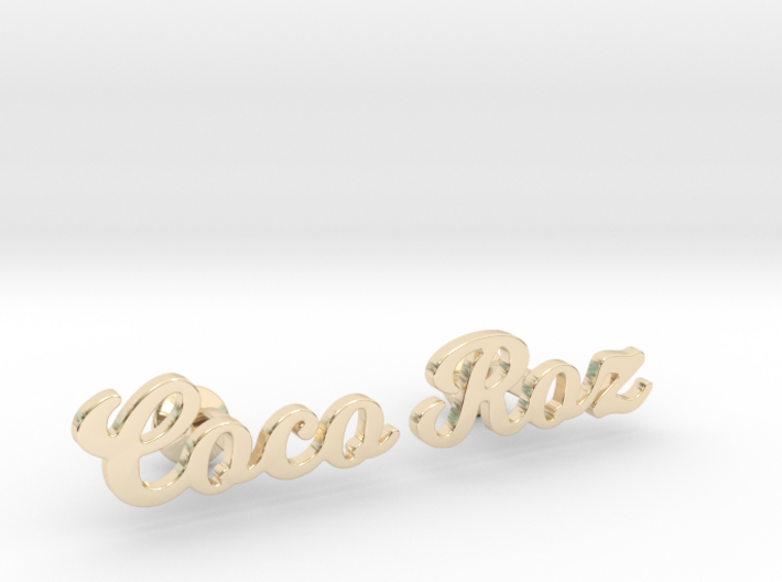 Custom Name Cufflinks - &quot;Coco &amp; Roz&quot; 3d printed