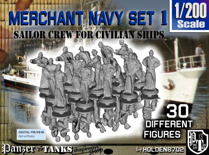 1-200 Merchant Navy Crew Set 1 3d printed