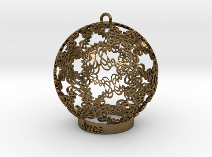 Aves Ornament for lighting 3d printed Aves ornament in bronze is sparkeling