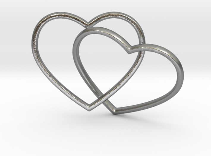 Two Hearts Interlocking Pendant 3d printed Two Hearts Interlocking (different materials have different prices)