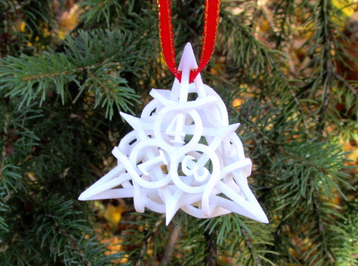 Thorn d4 Ornament 3d printed In White Strong &amp; Flexible