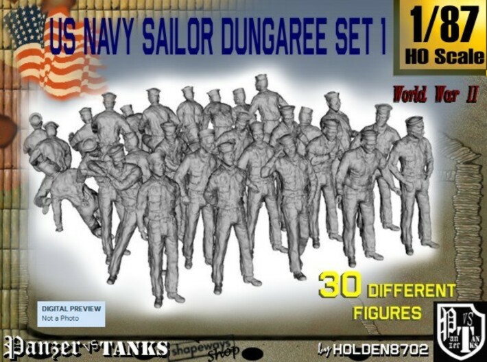 1/87 US Navy Dungaree Set 1 3d printed
