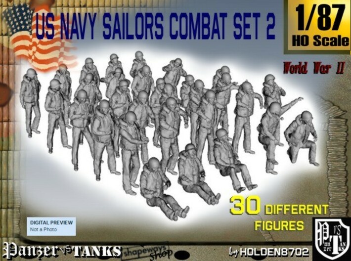 1/87 US Navy Sailors Combat SET 2 3d printed