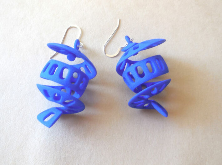 Curl - A pair of spiral design earrings 3d printed 