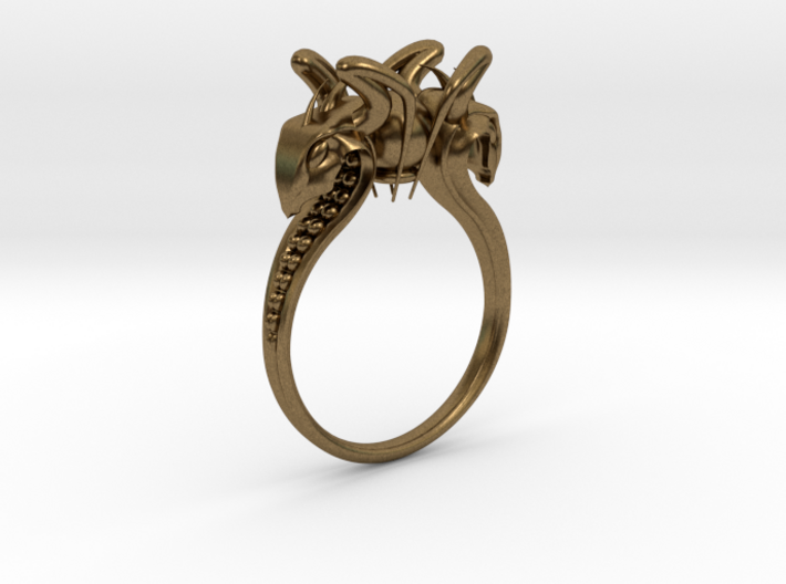 Snake head Ring 3d printed