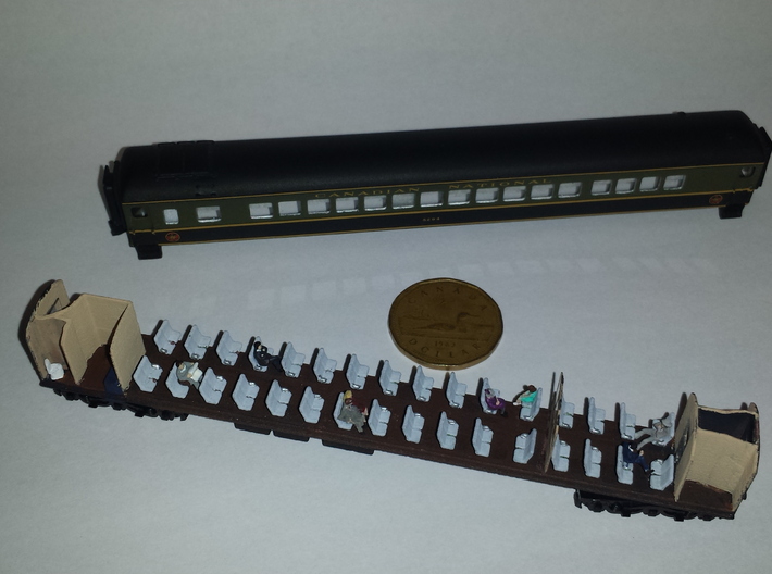CNR PB-74-F Balloon Top Coach N Scale Assembly 3d printed Fully detailed interior. Figures not included. This frame was printed in WSF.