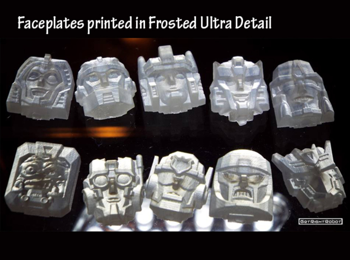 Minerva Faceplate (Titans Return) 3d printed Frosted Ultra Detail print (Shown with others)