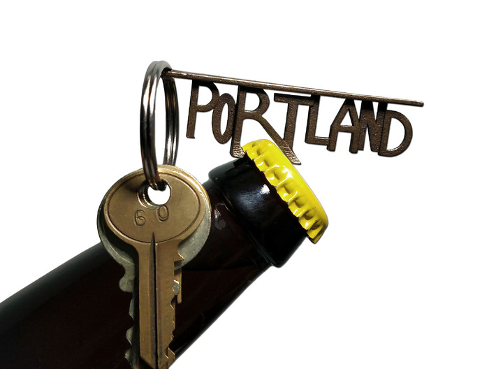 PORTLAND Bottle Opener Keychain 3d printed New Orientation!