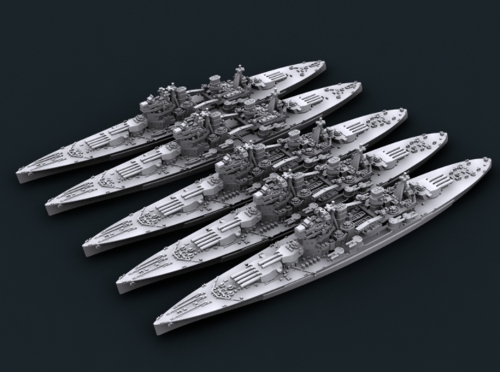 1/3000 WW2 Royal Navy King George V Class BBs 3d printed Computer software render