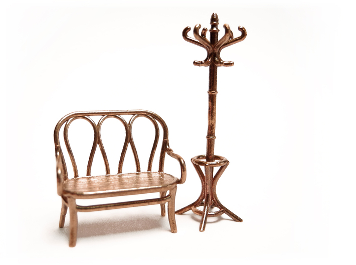 Pair of 1:48 Metal Hatstands 3d printed Looks great with our settee, sold separately