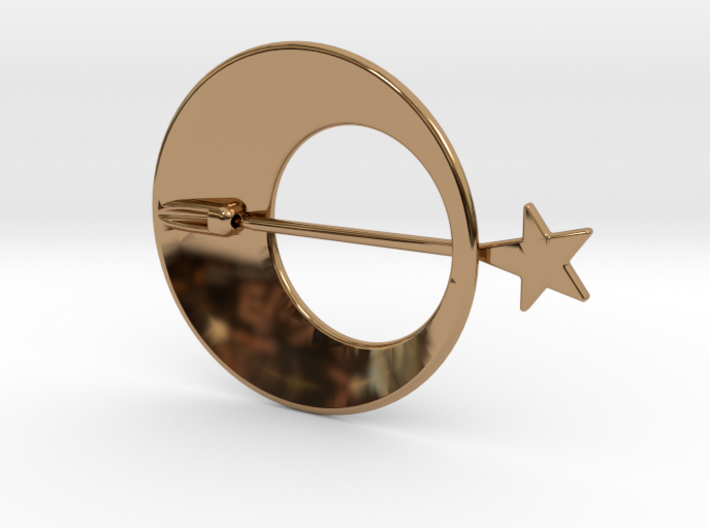 Eclipse With Shooting Star Brooch 3d printed