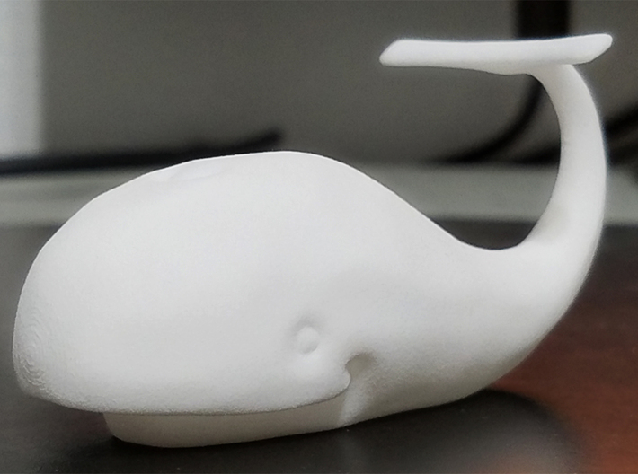 Happy Whale 3d printed White strong & Flexible – actual print  