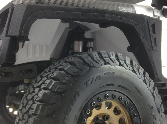 AJ50001 SCX10 II JK & G6 body Inner Fender FRONT 3d printed Inner fender fitted to SXC10 II with Axial JK body. Also fits the Axial G6 body (sold separately)