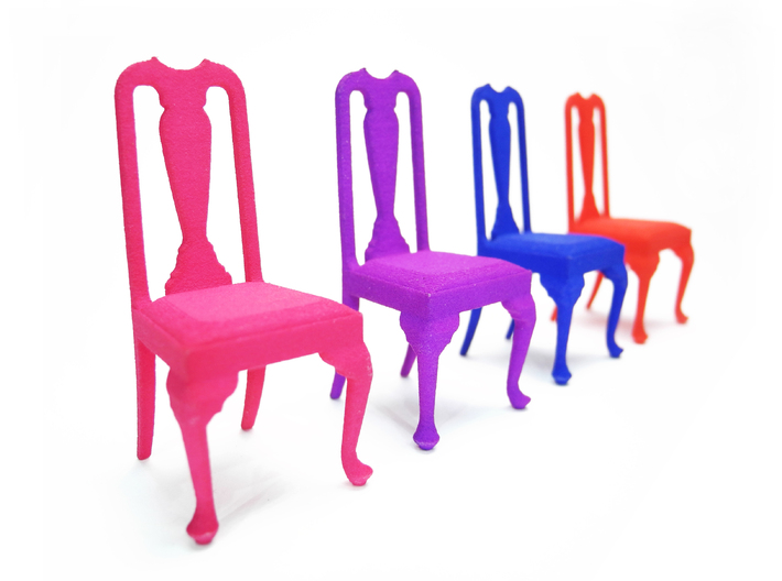 1:24 Queen Anne Chair 3d printed Dyed, Strong &amp; Flexible Colors