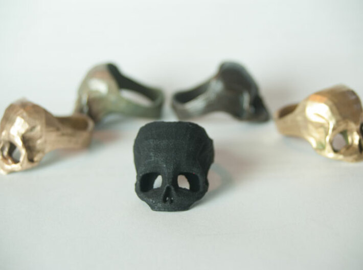 Black Nylon Skull Ring by Bits to Atoms 3d printed Black Nylon Skull Ring by Bits to Atoms