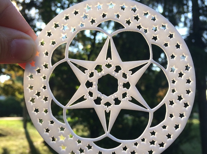 Camping Under the Stars Snowflake Ornament 3d printed the glow of the campfire under the stars