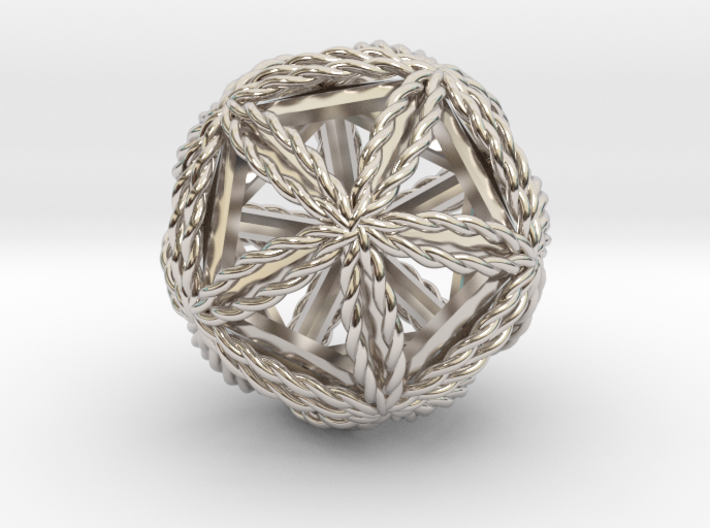 Twisted Icosasphere w/ nested Icosahedron 1.8&quot; 3d printed