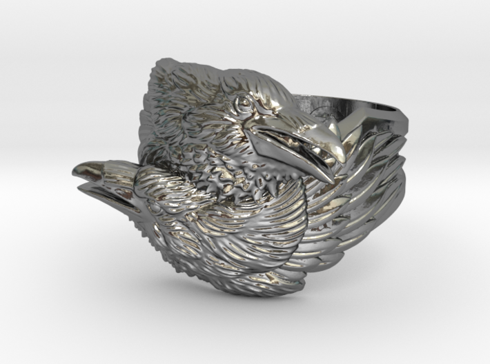 Two Ravens Ring 3d printed