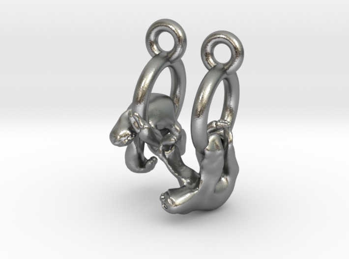 Sloth Earrings 3d printed