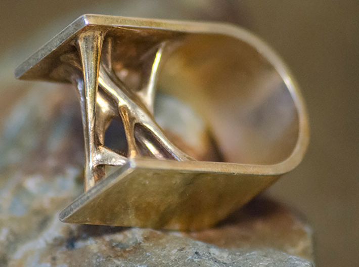 Synapse Ring 3d printed Synapse Ring in Polished Bronze