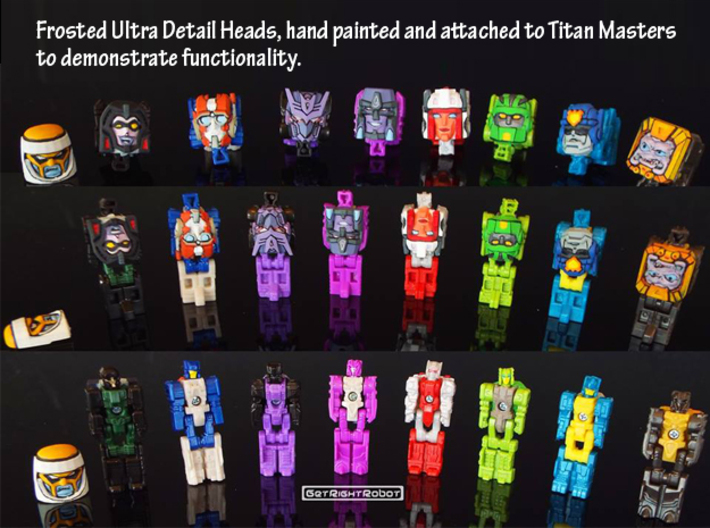 Cindersaur Face (Titans Return) 3d printed FUD faces painted and attached to Titan Masters (this model not shown)