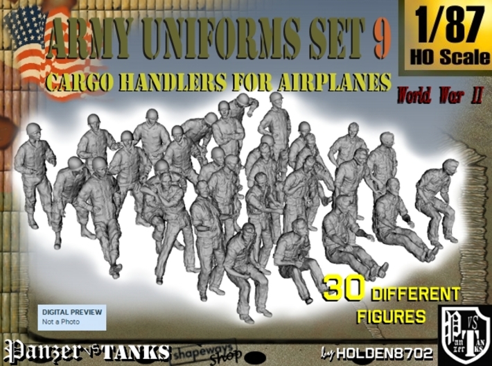 1-87 Army Modern Uniforms Set9 3d printed 