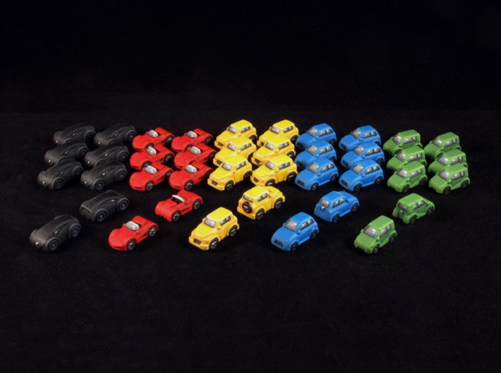 Miniature cars, 5 models x 8 (40pcs) 3d printed Hand-painted cars, full set.