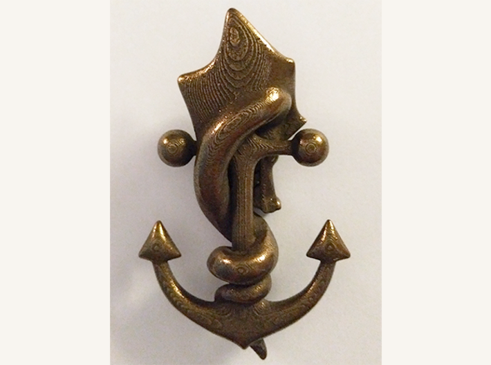 Sea Serpent Anchor Pendant 3d printed 