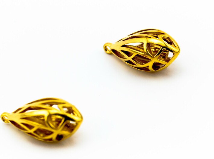 Teardrop shaped earrings 3d printed 