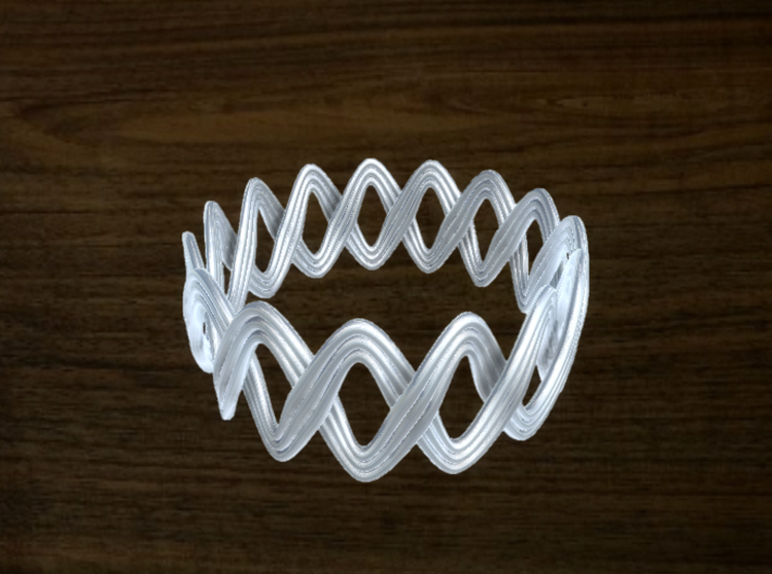 Turk's Head Knot Ring 2 Part X 15 Bight - Size 21 3d printed