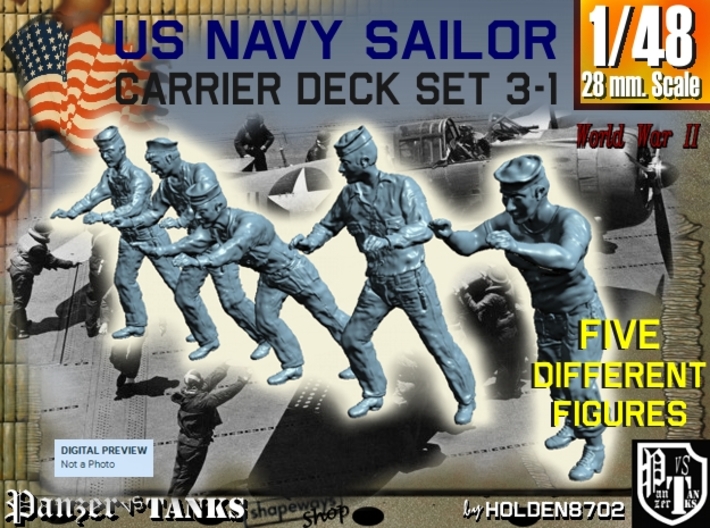 1/48 US Navy Carrier Deck Set 3-1 3d printed