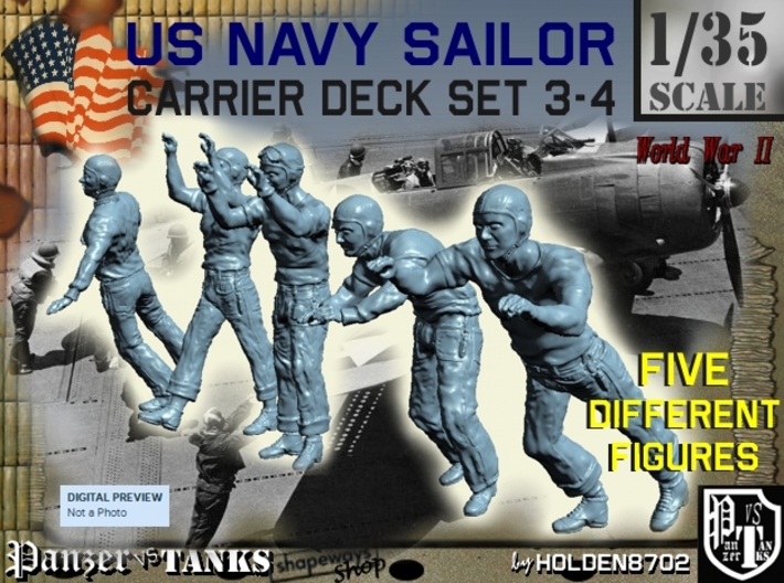 1-35 US Navy Carrier Deck Set 3-4 3d printed