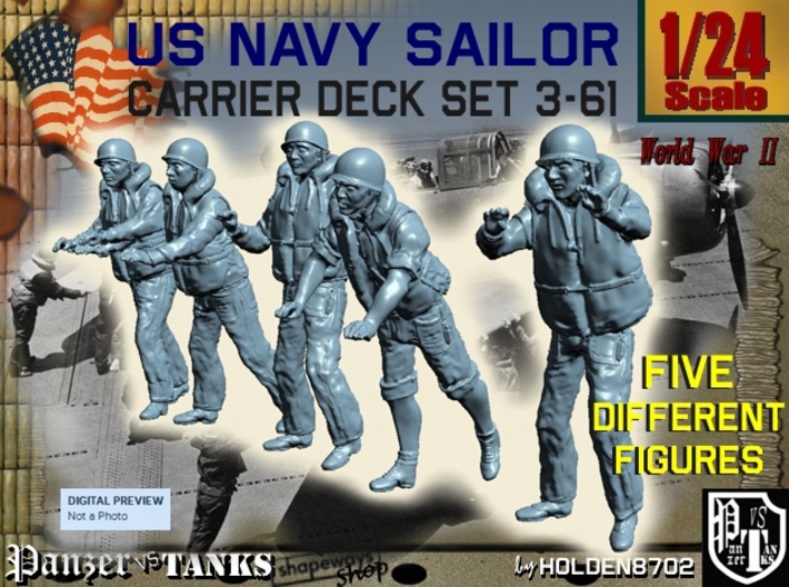1/24 US Navy Carrier Deck Set 3-61 3d printed