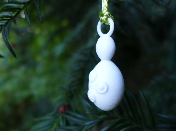 Saccharomyces Ornament - Science Gift 3d printed Saccharomyces Ornament in white nylon plastic