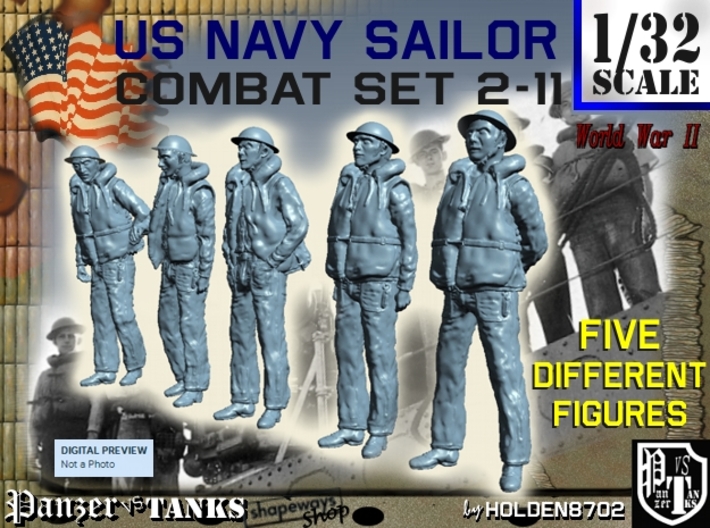1-32 US Navy Sailors Combat SET 2-11 3d printed