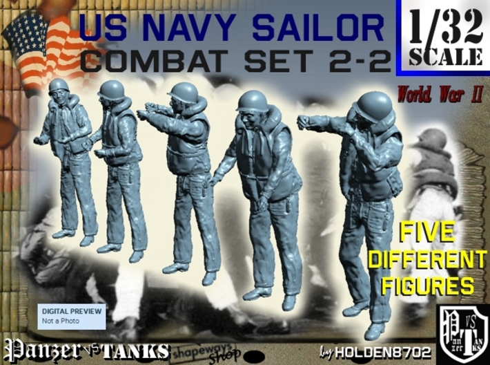 1-32 US Navy Sailors Combat SET 2-2 3d printed