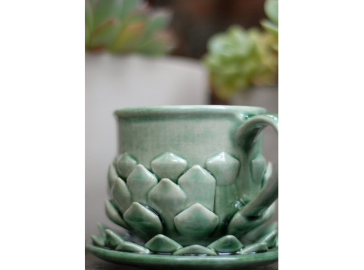 Succulent Mug 3d printed Shown with matching saucer (sold separately)